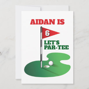 Golf Födelsedagsfest Design Inbjudningar