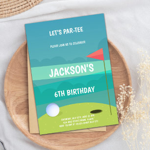 Golf Födelsedagsfest inbjudan