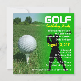 Golf Födelsedagsfest inbjudan