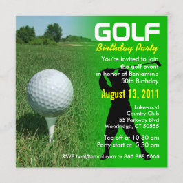Golf Födelsedagsfest inbjudan