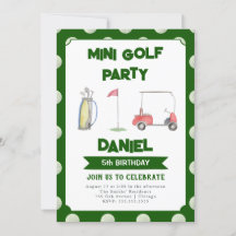 Golf Födelsedagsfest inbjudan, vilken ålder som he