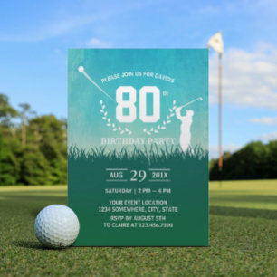 Golf-Födelsedagsfest Inbjudningar
