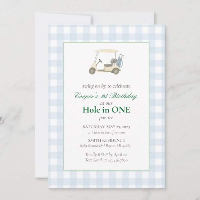 Golf-Födelsedagsfest Inbjudningar (Framsida)