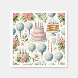 Golf Födelsedagsfest Rosa Théfor Girl Woman Pappersservett