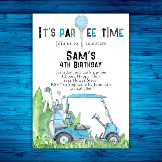 Golf födelsedagsinbjudan Golf födelsedags Par-tee Inbjudningar (Skapare uppladdad)