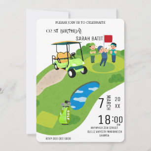 Golf födelsedagsinbjudan, Golf Par-Tee inbjudan, H Inbjudningar