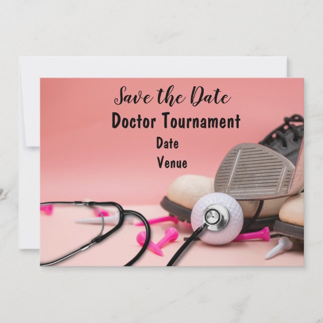 Golf for doktor Medicinsk personal Turinamet rosa  Inbjudningar (Framsida)
