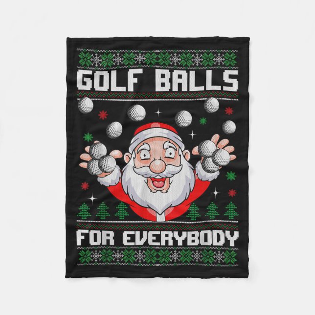 Golf For Everybody Santa Ugly Christmas Golfing  Fleecefilt (Framsidan)