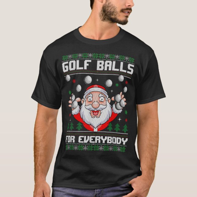 Golf For Everybody Santa Ugly Christmas Golfing  T Shirt (Framsida)
