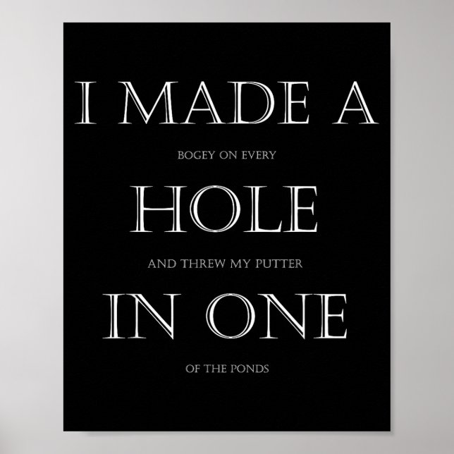 Golf för golfare Rolig golf Poster (Framsidan)