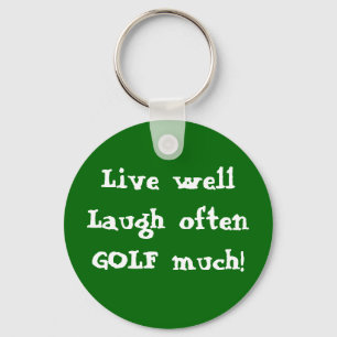 GOLF för Keychain levande väl skratt ofta mycket Nyckelring