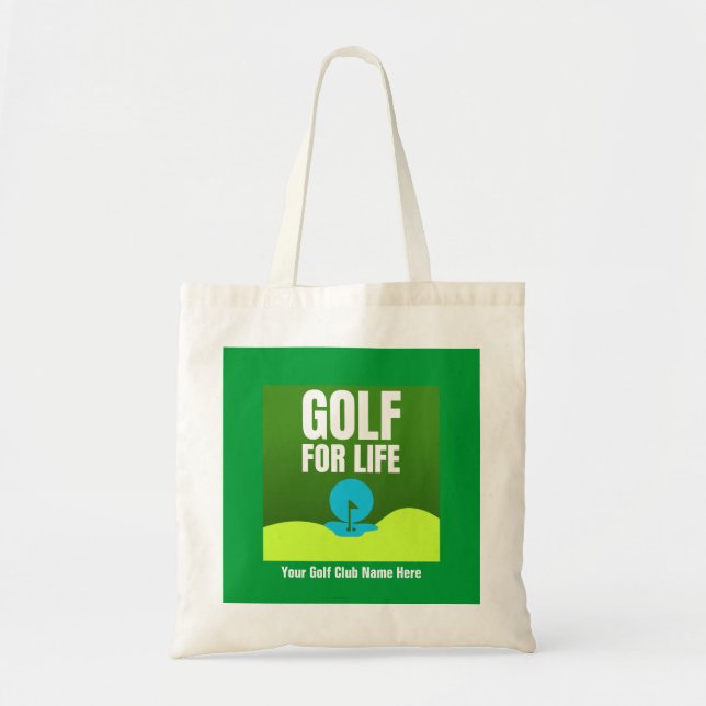 "Golf For Life"-anpassad Golf Tote-bag Tygkasse (Framsidan)