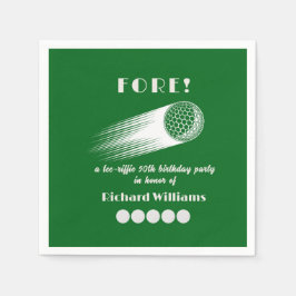 Golf Fore Tee-Riffic Green 50th Birthday Party Pappersservett