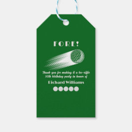 Golf Fore Tee-Riffic Green 50th Birthday Party Presentetikett