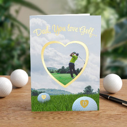 Golf Foto Folie Hjärt Ram Fars Dag Kort