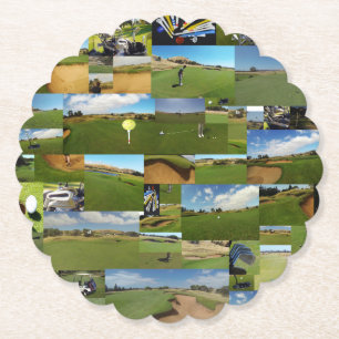 Golf fotokollage, Pappersfestunderlägg Underlägg Papper