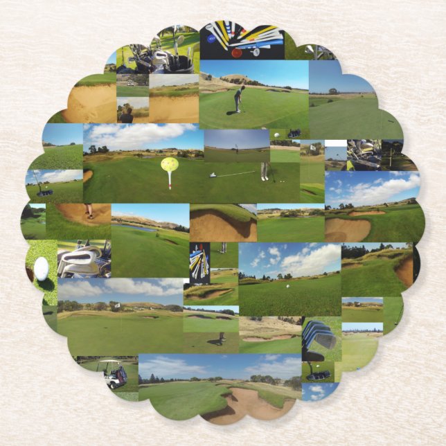 Golf fotokollage, Pappersfestunderlägg Underlägg Papper (Framsida)