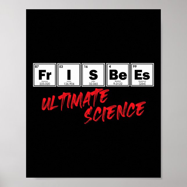 Golf Frisbees Ultimate Science Disc Periodiska Sys Poster (Framsidan)
