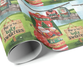 Golf ful jultröja julfest med tomte presentpapper