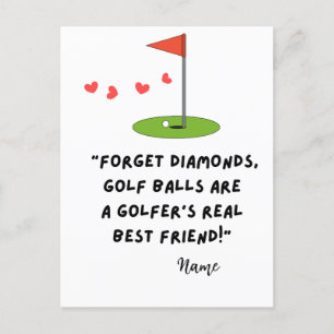Golf Funny Citat för Golfer Valentindagen Helg Vykort