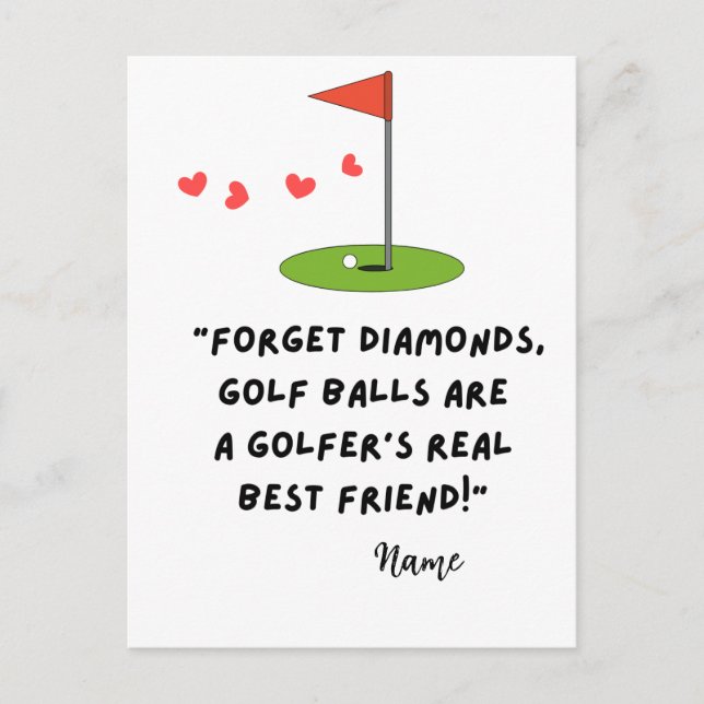 Golf Funny Citat för Golfer Valentindagen Helg Vykort (Framsida)