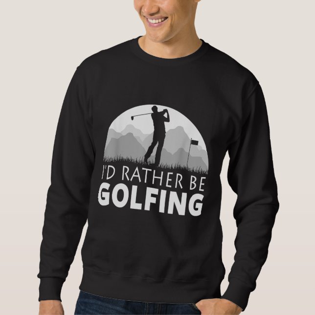 Golf Funny Golfing Fars dag Gift Lång Ärmad Tröja (Framsida)