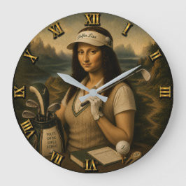 Golf Funny Mona Lisa Stor Klocka