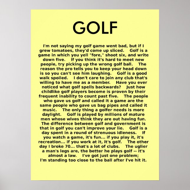 Golf Funny Poster Humor (Framsidan)
