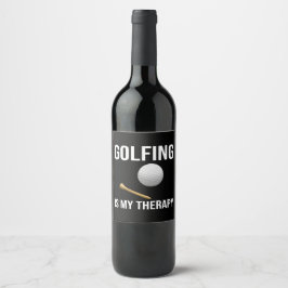 Golf Funny Quotes golfing är min terapi Vinflaska Etikett