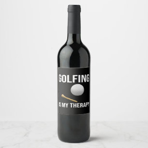 Golf Funny Quotes golfing är min terapi Vinflaska Etikett