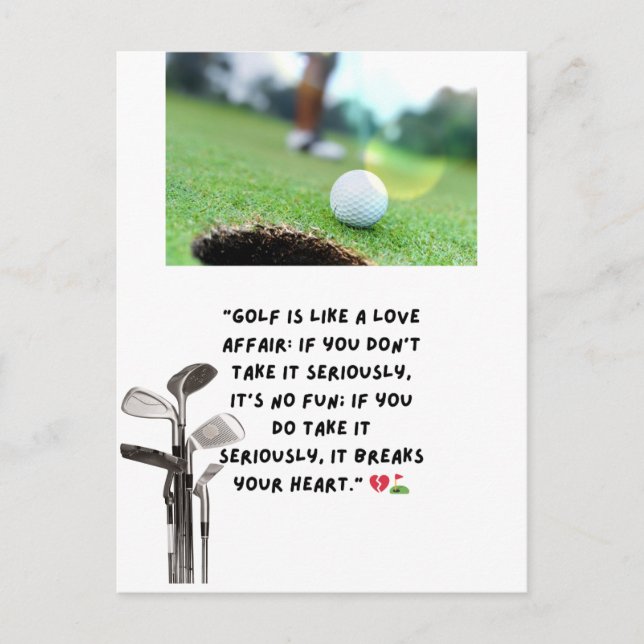 Golf Funny Sayed Citotes Hälsning Golfer Vykort (Framsida)