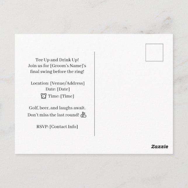 Golf Funny Sayed for Bachelor Golfer Vykort (Baksida)