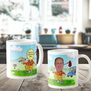 Golf Funny Tecknad Kaffemugg