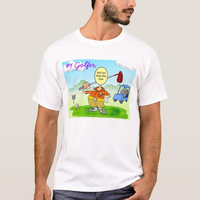 Golf Funny Tecknad T Shirt (Framsida)