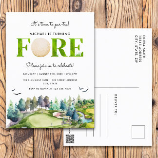 Golf Fyller Fore Tid att Par-ta 4-årsdag Vykort