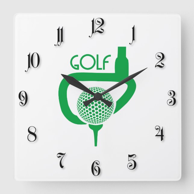 Golf Fyrkantig Klocka (Framsida)