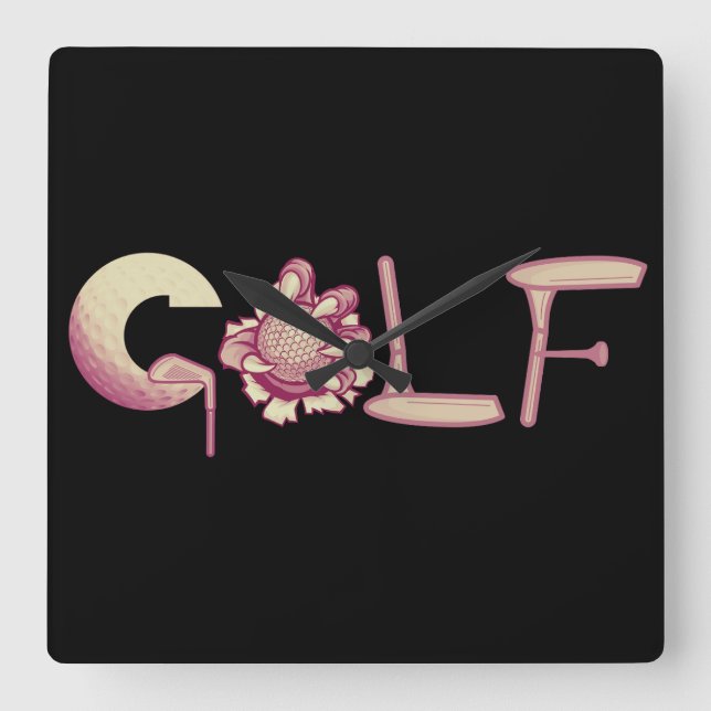 Golf Fyrkantig Klocka (Framsida)