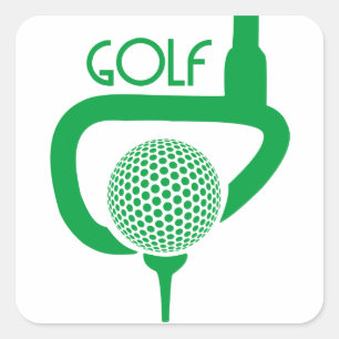 Golf Fyrkantigt Klistermärke