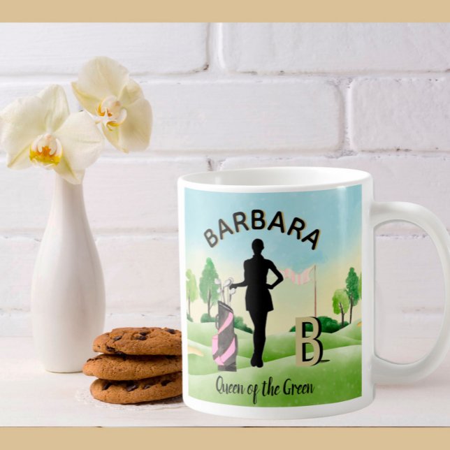 Golf Gal Klubbs Course 3D Monogram Kaffemugg (Skapare uppladdad)