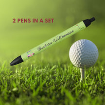 Golf Gal Rosa Cart Flagga Personlig Namn Pen