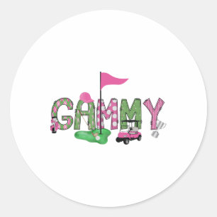 Golf Gammy Rosa Hål in one Golf 1st Birthday Girl Runt Klistermärke