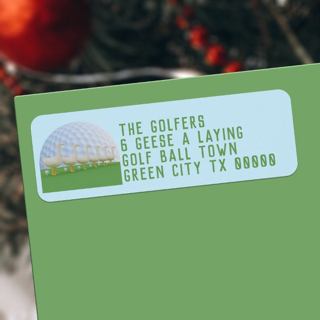 Golf Geese A Layed Returetiketters Returadress Etikett (Fun and festive address labels for golfers. Just add your details)