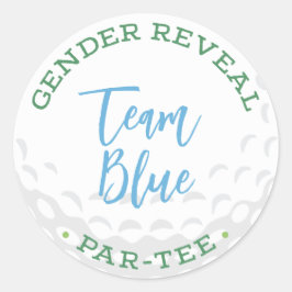 Golf Gender Reveal-Tee Stickers - Team Blue Runt Klistermärke
