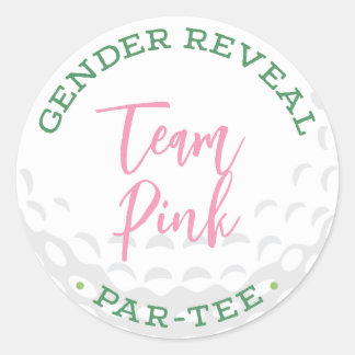Golf Gender Reveal-Tee Stickers - Team Rosa Runt Klistermärke