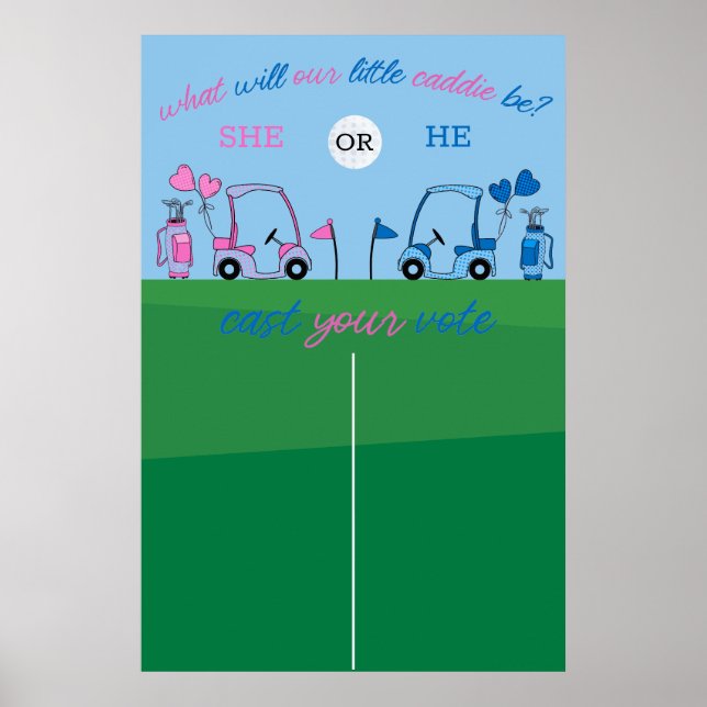 Golf Gender Reveal vad som kan vara förutsägelsete Poster (Framsidan)