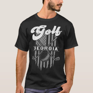 Golf Georgia Roligt American Flagga State Golfing T Shirt
