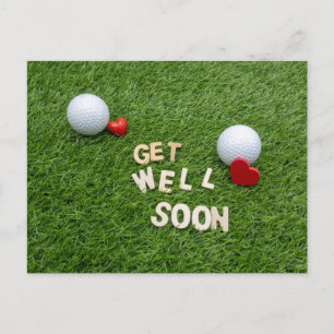 Golf Get well-card med golf boll och T Vykort