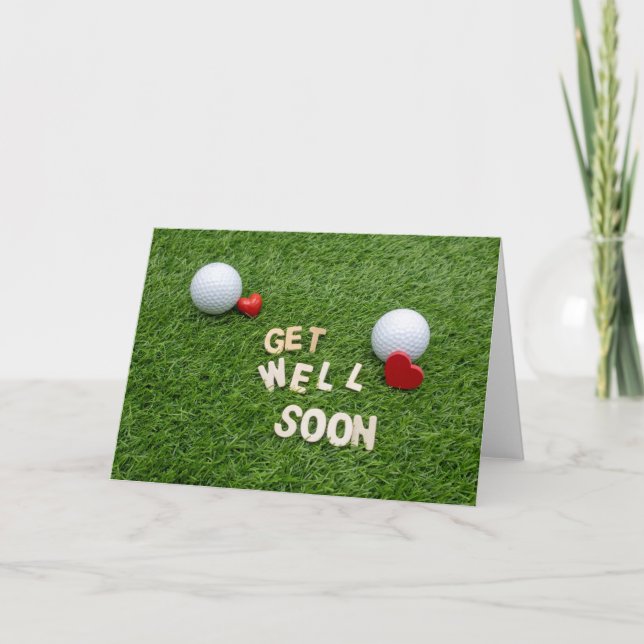 Golf Get well-kort med golf boll och T Kort (Framsida)