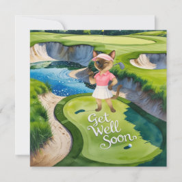 Golf Get well-kort snart Card för kattlovergolfer Kort