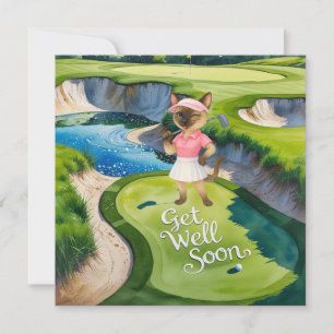 Golf Get well-kort snart Card för kattlovergolfer Kort